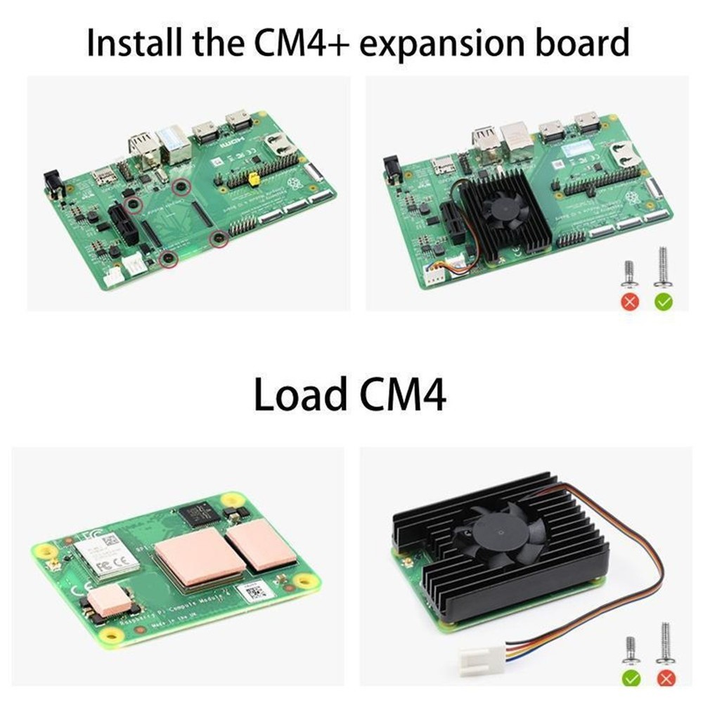 Alloy PWM Adjustable Speed Radiator with Fan for Raspberry Pi Compute Module 4