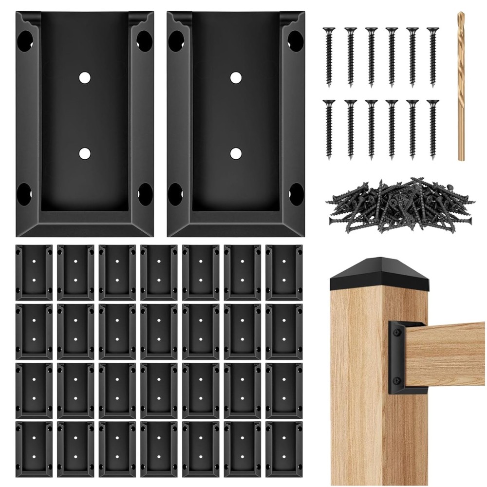 Professional Grade Deck Railing Brackets with 180 Screws for Secure Connections