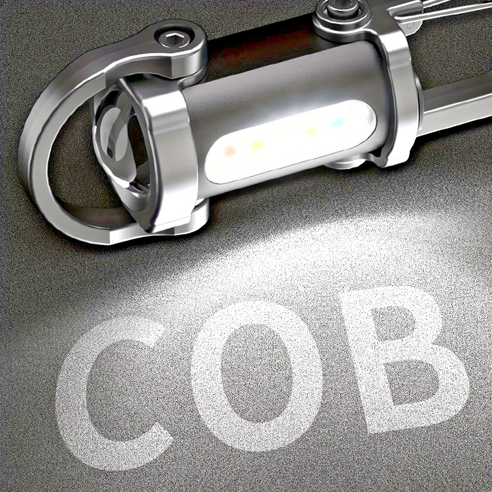 2 X Rechargeable Multi-Mode Mini Keychain Flashlight, 300LM LED work light