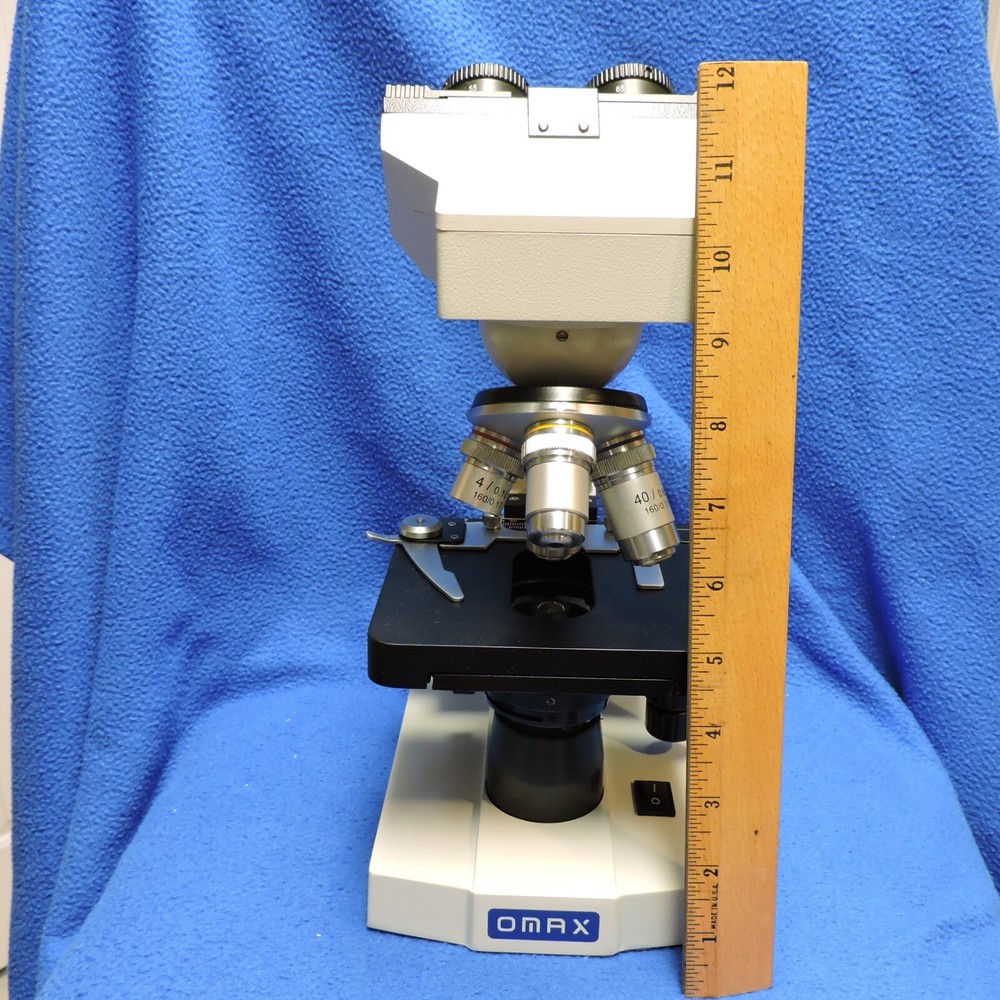 Omax Microscope G2018007467 Rotatable Head 4 Lens Missing Eyepieces