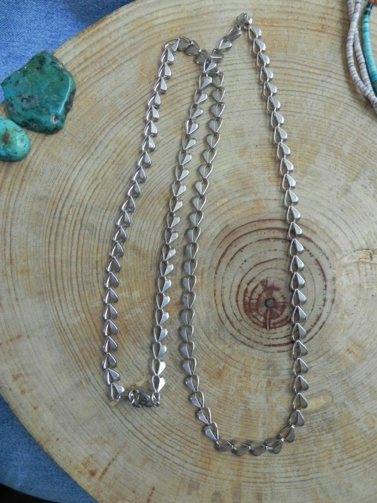 Gorgeous Silver Plated Open HEARTS Link Chain Necklace 31"