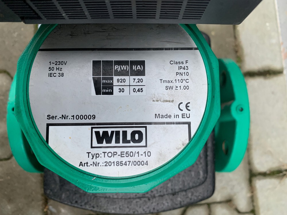 WILO circulation pump type: TOP-E50/1-10 2018547