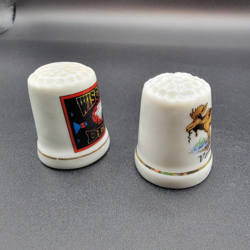 8 Collectible Ceramic Thimbles From Various Locations