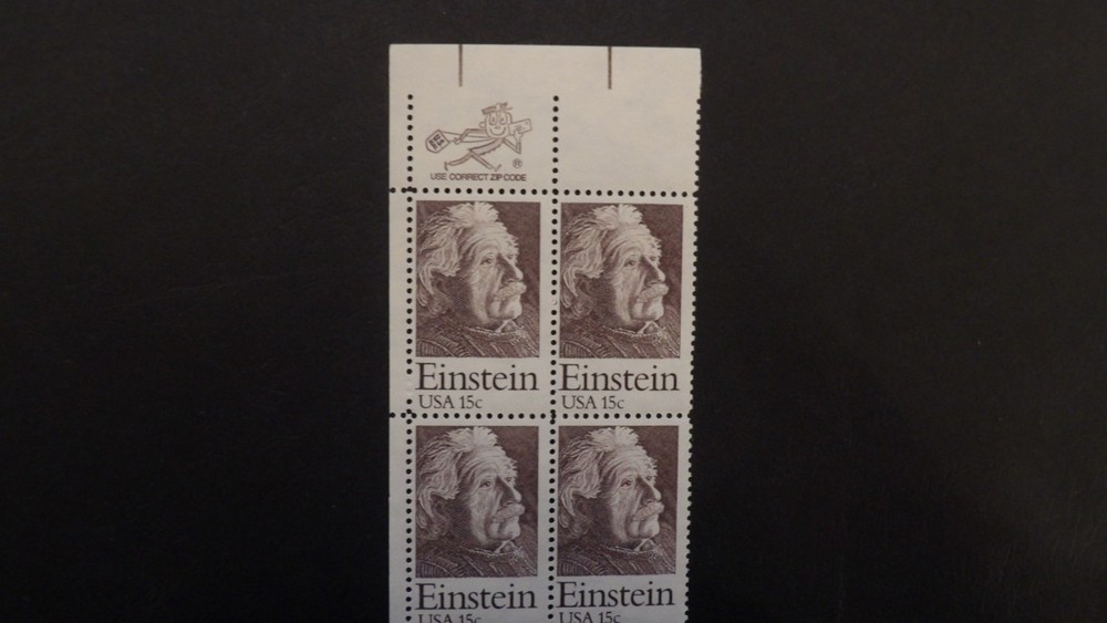 #1774 15c Albert Einstein Mr. Zip Block  MNH OG VF
