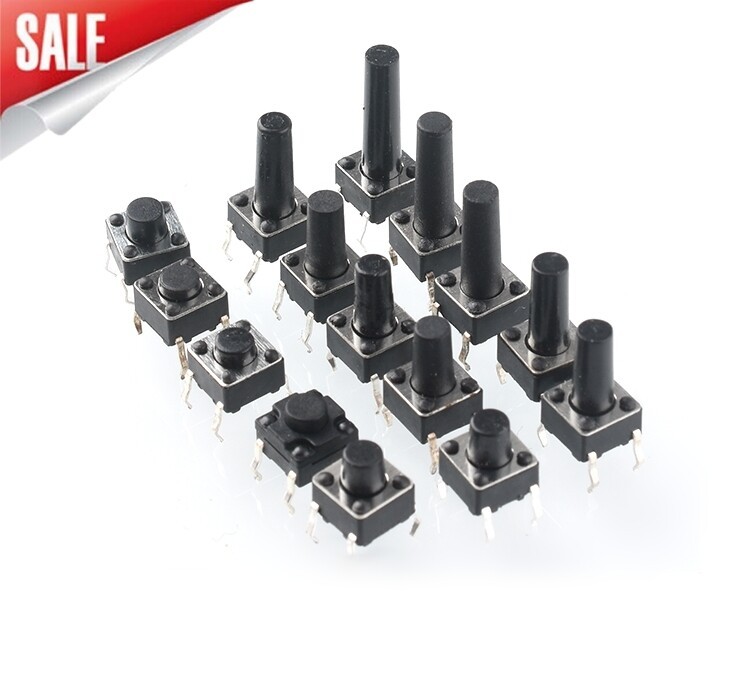 20pcs Momentary Tactile Switch Push Button Switch 4 Pin SMD Multiple Sizes