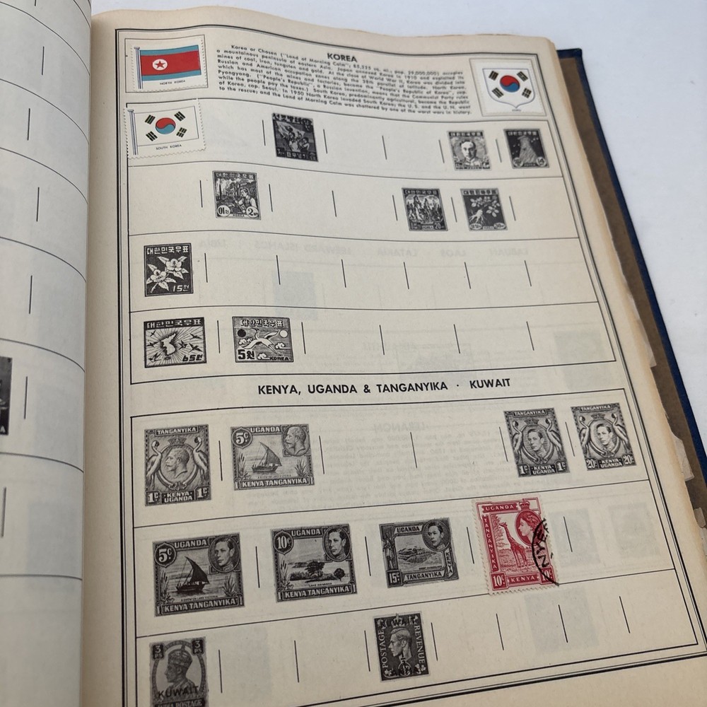 1955 Ambassador Stamp Album Postage Stamps of the World with Stamps Inside