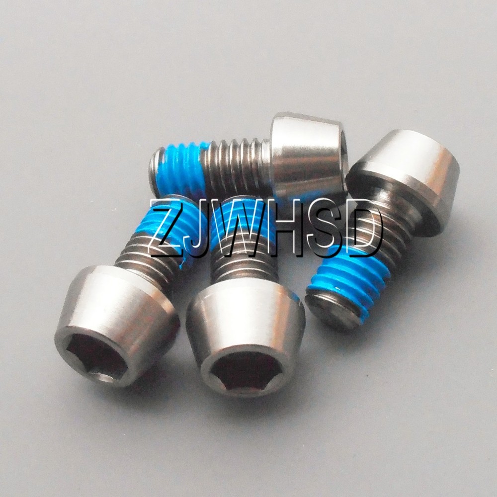 4pcs M6 x 12 Ti tanium Screw Bolt Allen hex Taper Socket Cap Head+ThreadLocker