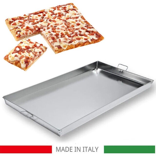 Rectangular Baking Pan 37x60cm Pizza Tin Multipurpose Handles Focaccia MP