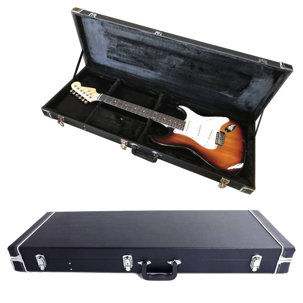 Electric Guitar Square Hard-Shell Case Lockable With Full Neck Support