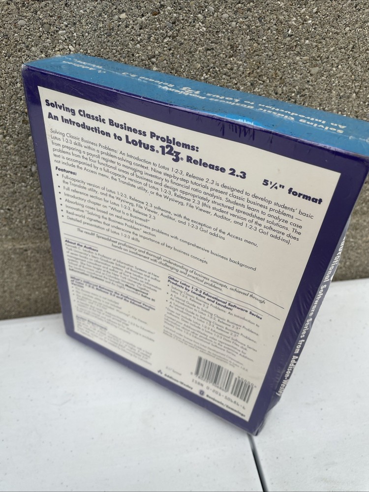 LOTUS 123 1-2-3 Release 2.3 Upgrade 5.25" Floppy Computer Program Vintage