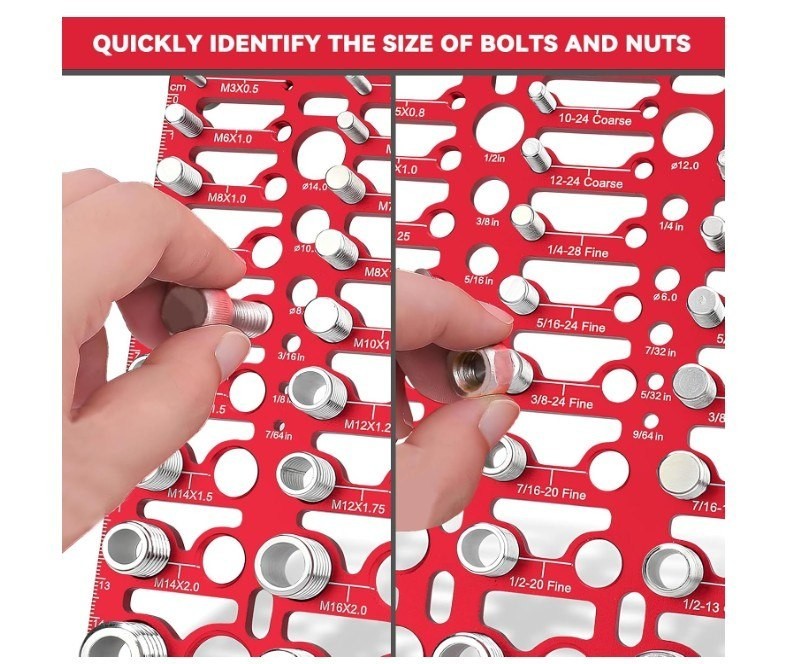 55 Thread Checker - Nut and Bolt Thread Checker Standard and Metric, Bolt Size,