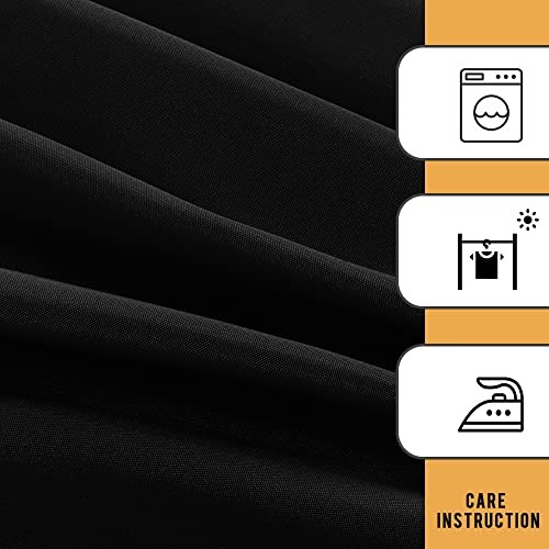 2 Pack Tablecloth Fitted Table Clothes for 4 Foot Rectangle 4FT | 2 Pack Black