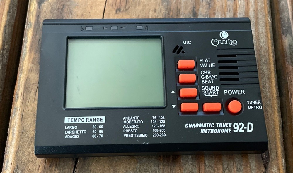 Cecilio 92-D Chromatic String Tuner + Metronome LCD Display
