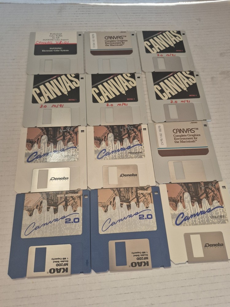 12 Vintage Collection Canvas Macintosh 3.5 Computer Disk UNTESTED