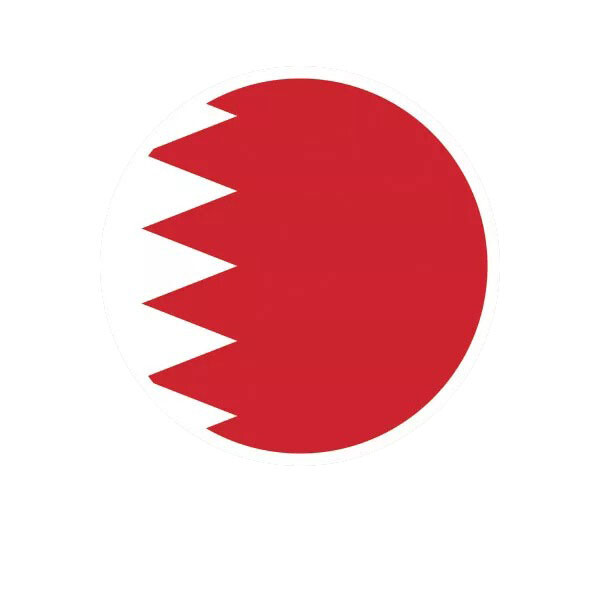 Round Bahraini Flag Sticker Decal