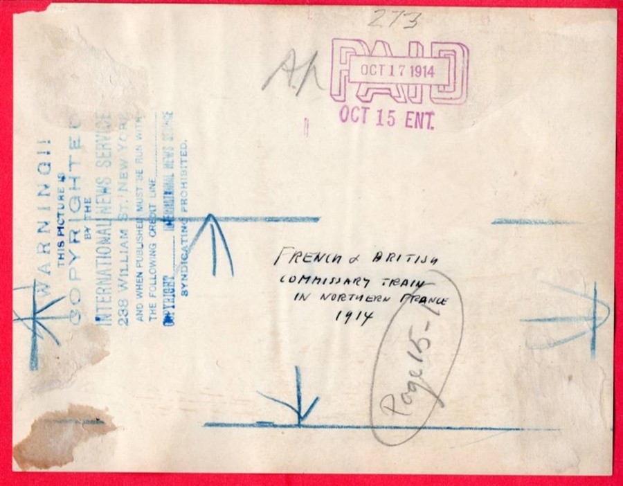 1914 British and French Supply Trains Northern France Original News Photo