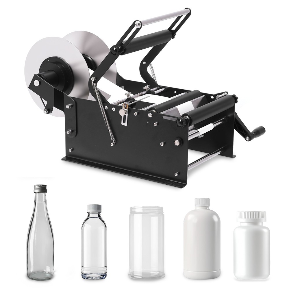 Adjustable Wine Bottle Sticker Label Applicator with Handle for Cans and Bottles