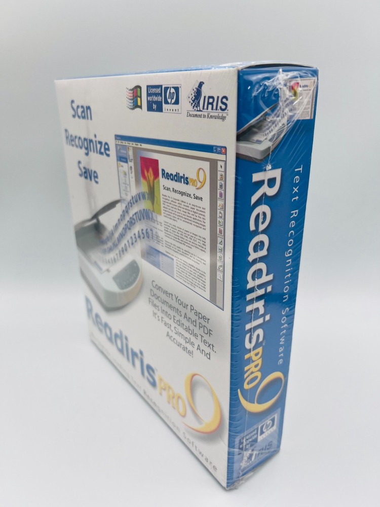 Readiris Pro 9 OCR Software for Windows Vintage Sealed New I.R.I.S. Scan OCR