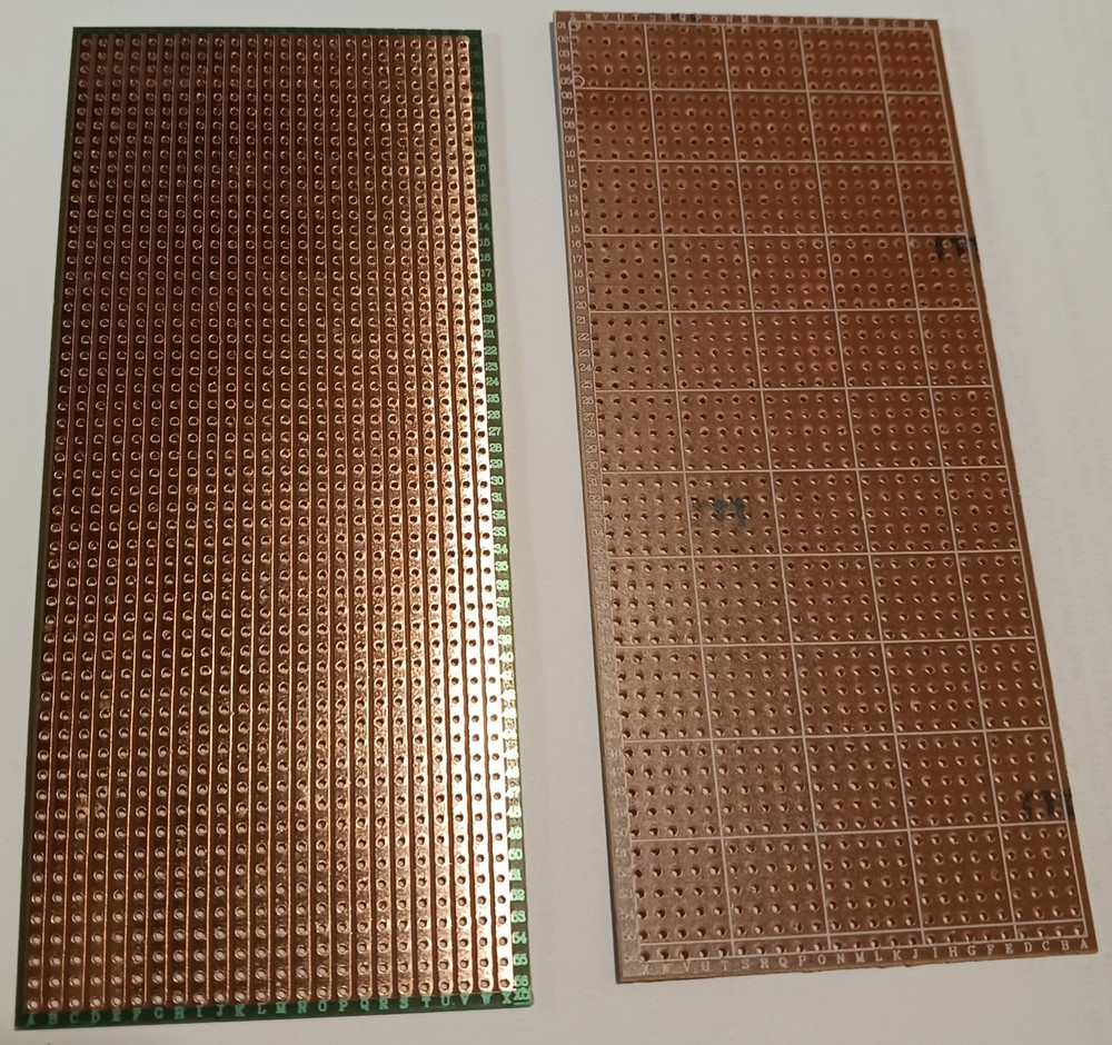 Prototype circuit board 14.5 x 6.5 cm tinned one side with linear pattern PCB x1