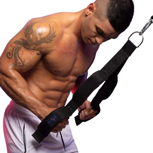 Tricep Pull Down Rope Exercise Machine Attachments Cable Anti Slip Pulldown Rope