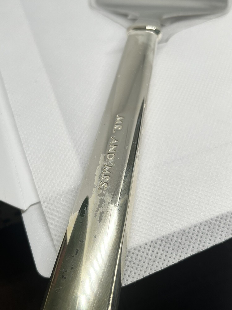 Kate Spade Lenox 2 Piece Dessert Set Silverplate Mr & Mrs Engraved