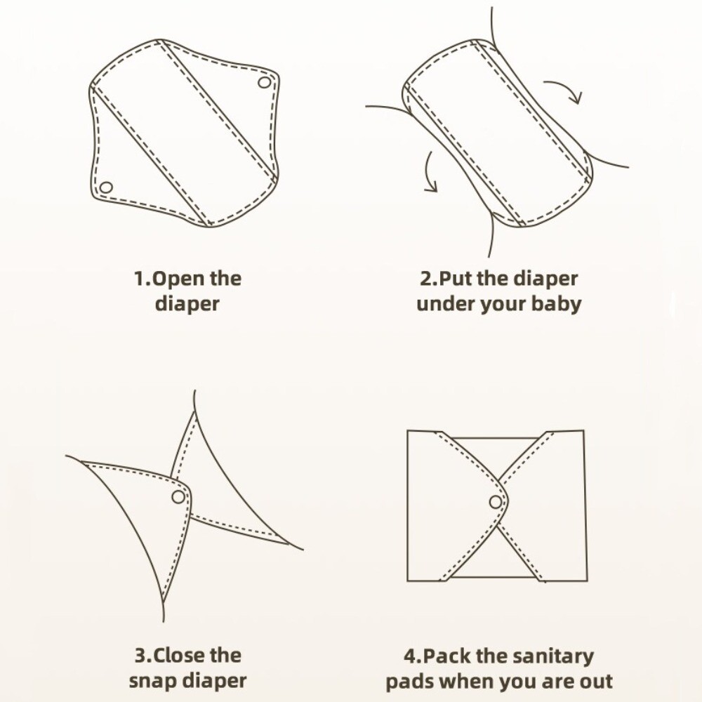 6Pcs Reusable Panty Liner Nursing Pad for Women Washable Menstrual Cloth Pads