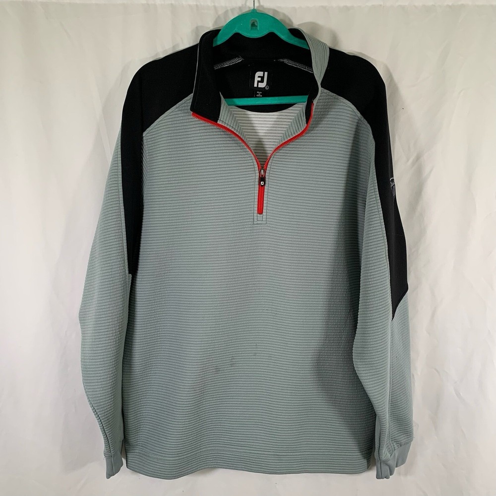 Footjoy Jacket Men's Large Grey 1/4 Zip Long Sleeve Brookridge Golf Pullover