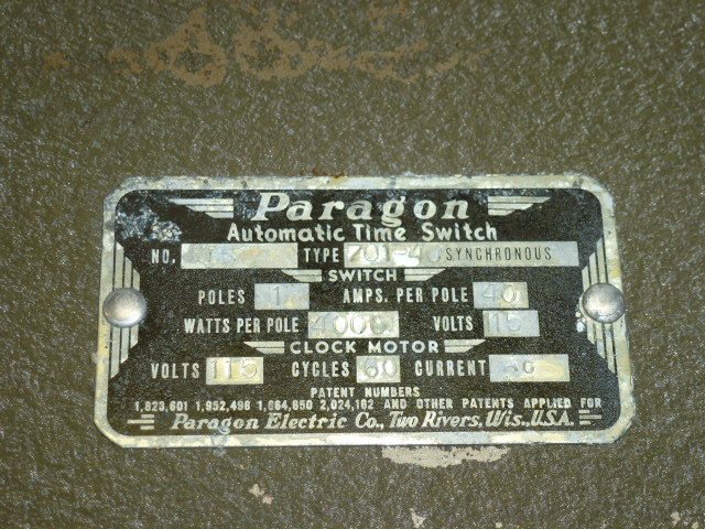 NOS! PARAGON 7-DAY TIME CONTROL TIMER, Model: 701