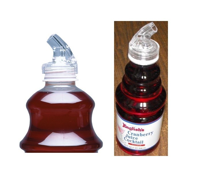 (6x) Plastic Clear JUICE BOTTLE POUR SPOUT pourer screw on lid cap for bottles