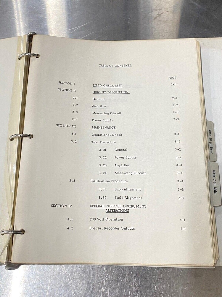 Corning 7 & 10 PH meter - Users Guide / Instruction Book / Manual