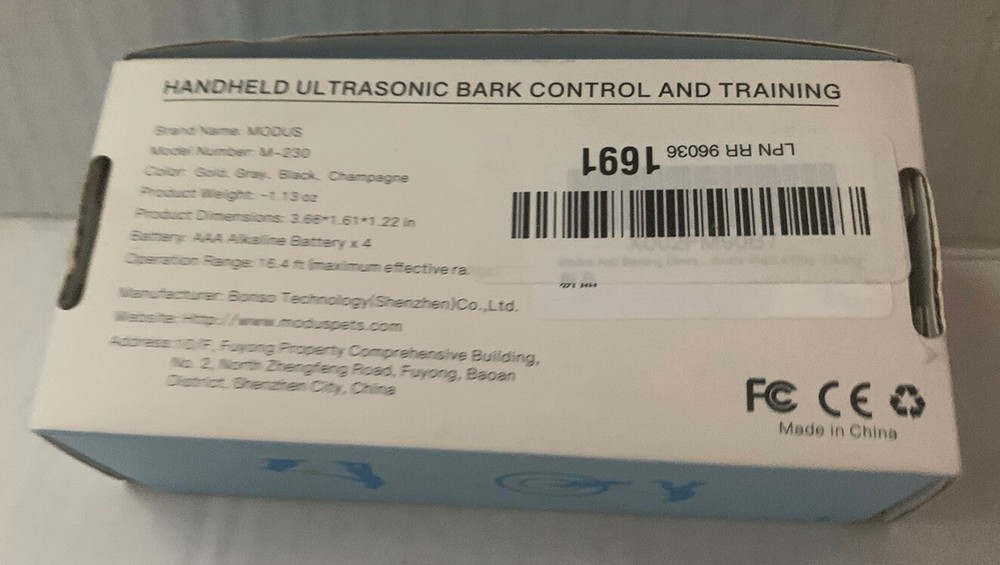 Modus Handheld Ultrasonic Bark Control and Training M-230
