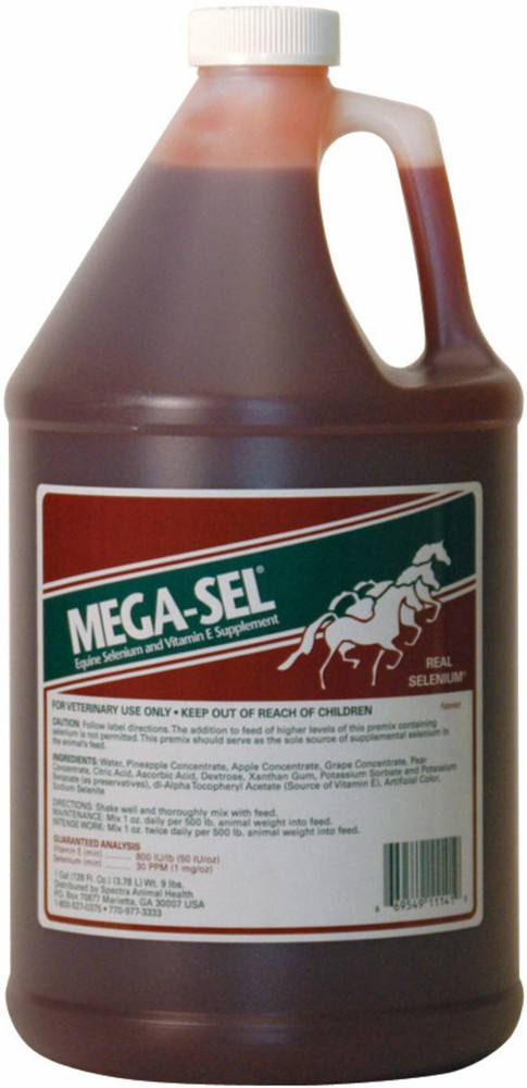 MEGA SEL Equine Horse Gallon Selenium Vitamin E Sore Muscles