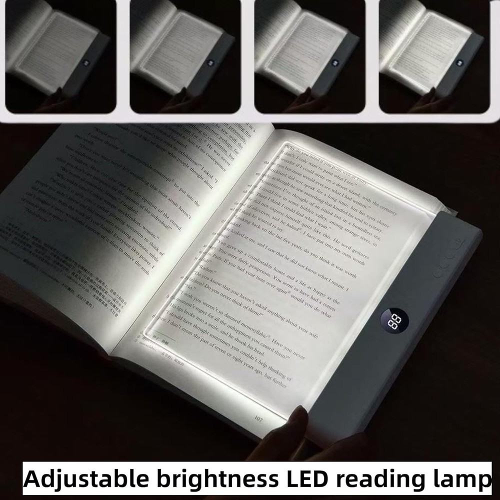 Rechargeable LED Book Light Flat Panel 3 Colors Timer Reading Lamp