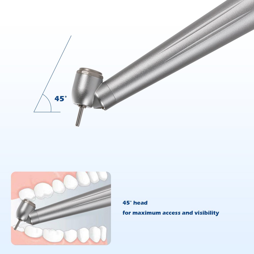 45 Degree Surgical High Speed Handpiece E-generator LED Push Button 4Hole Dental