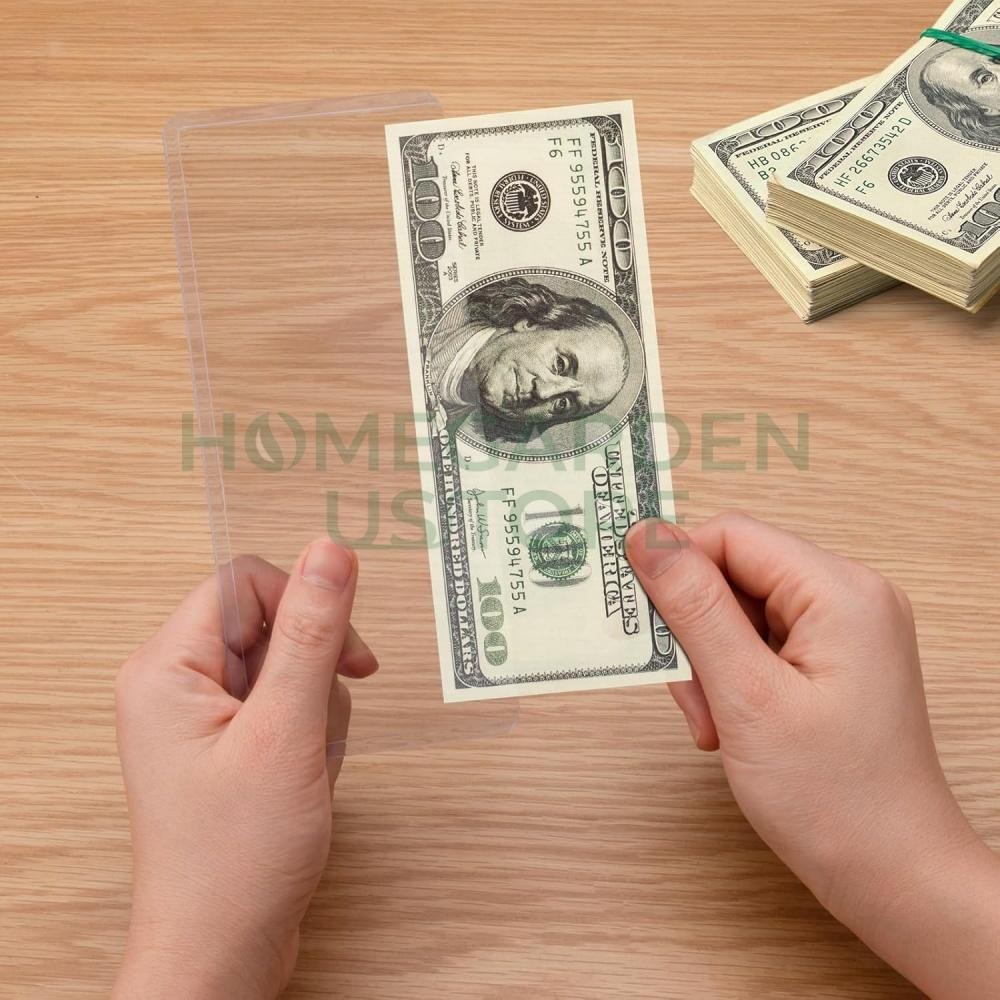 (50) CURRENCY HOLDERS Semi Rigid REGULAR Vinyl Sleeves for Banknotes Dollar Bill