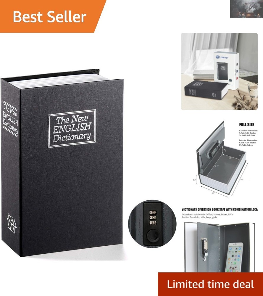 Stylish Dictionary Book Safe with Combination Lock - Secure & Elegant Storage