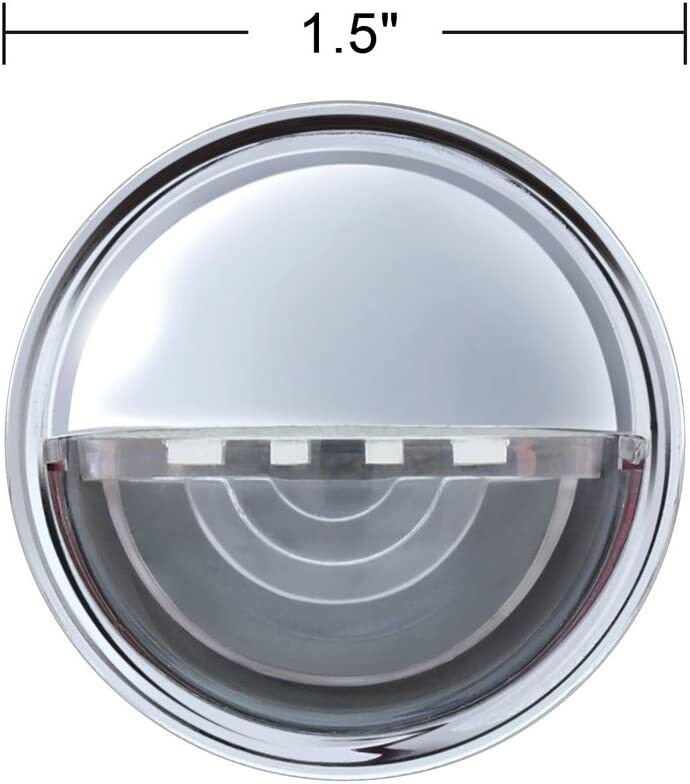 Universal 4 LED License Plate Light 1-1/2" Round for Hot Rods, Trucks, Cars, RV