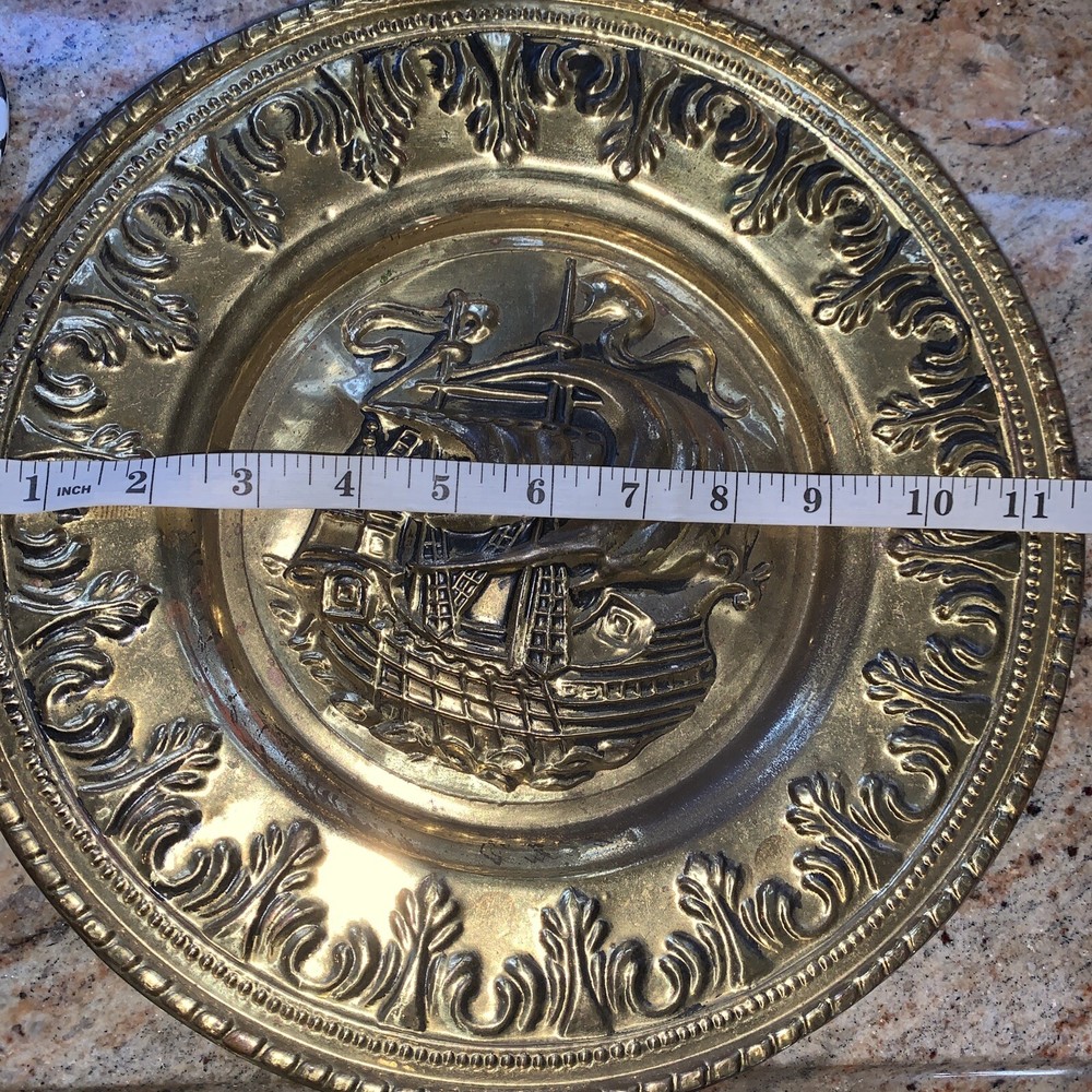stamped brass plate nautical