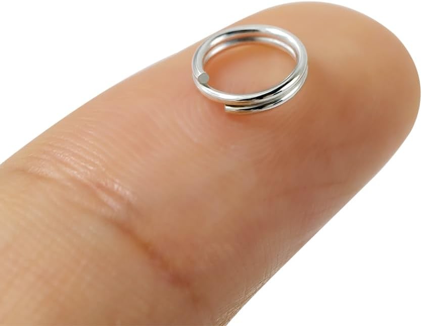 100Pcs Small Key Rings Mini Keyring Split for Steel color