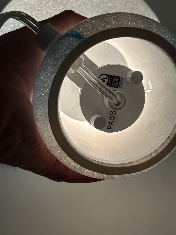 Celestial Inspired Mushroom Glass Table Lamp Whimsical Boho Rounded Top -EUC