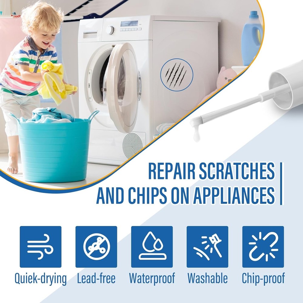 White Appliance Touch Up Paint Pen High Gloss