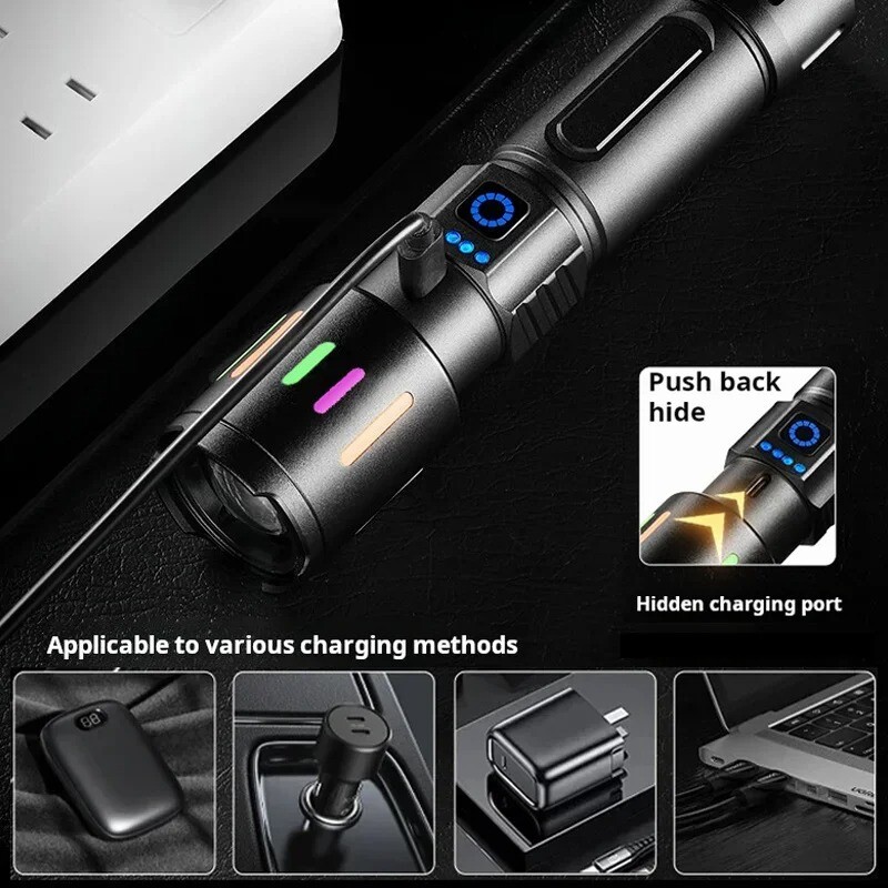 99000000LM Super Bright LED Flashlight USB Rechargeable Zoomable Tactical Torch