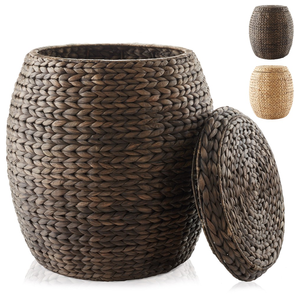 Round Hyacinth Storage Basket/Hamper/Planter with for Laundry, Blankets, Plants