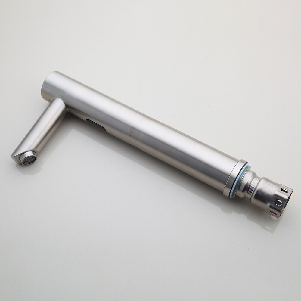 Brushed Nickel Bathroom Sink Deck Mounted Faucet Automatic Sensor Touchless Taps