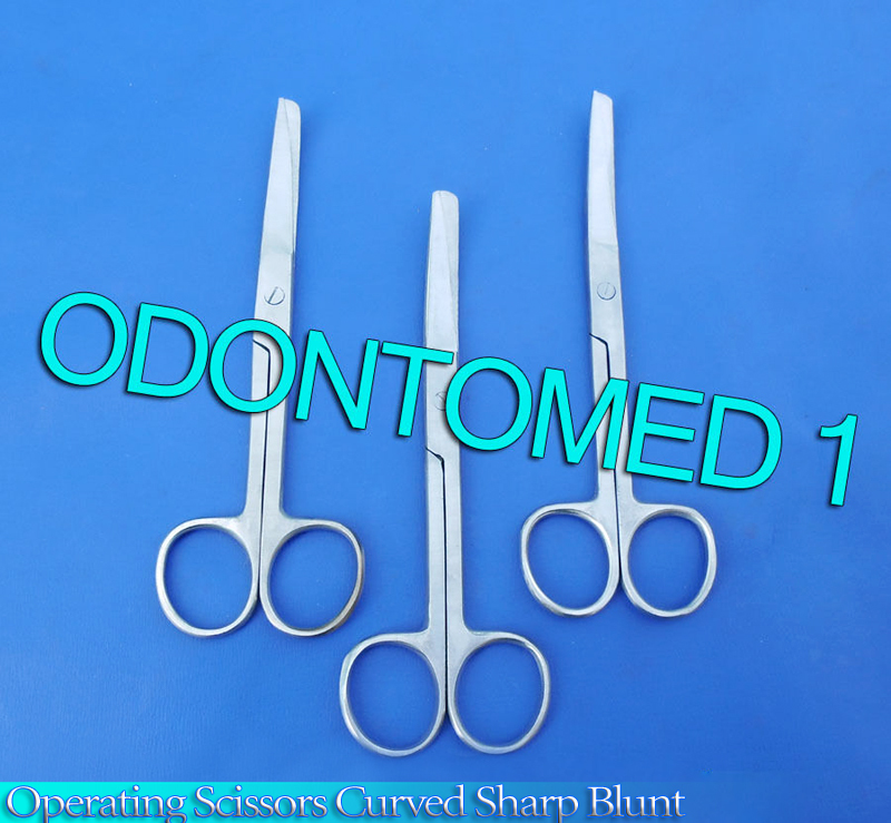 3 O.R Grade Operating Scissors 6.5" Curved Sharp Blunt
