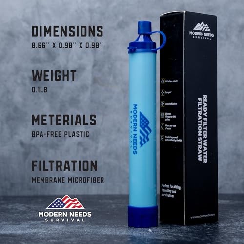 Ready Filter Personal Water Filter Straw | Backpacking Water Filter for 1