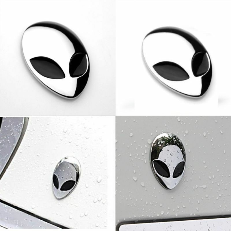 2 Pack Metal 3D Alienware Alien Head Car Auto Logo Sticker Badge Emblem Decal o