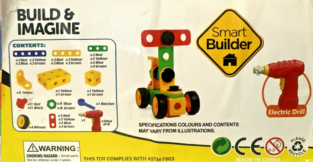 Build N Imagine 87PCBuilding Blocks Learning Construction Playset & Play Drill