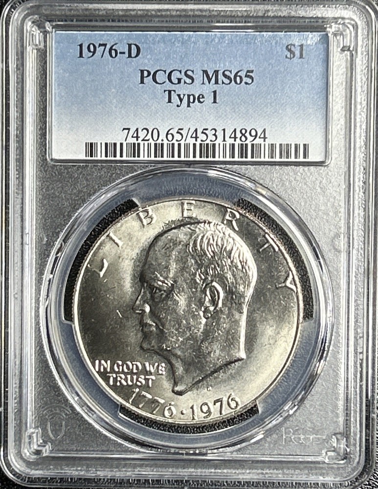 1976-D $1 PCGS MS65 Type 1 Eisenhower Dollar