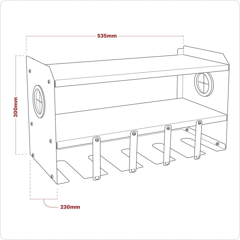 Sealey Power Tool Storage Rack - 5 Bay PTSR5